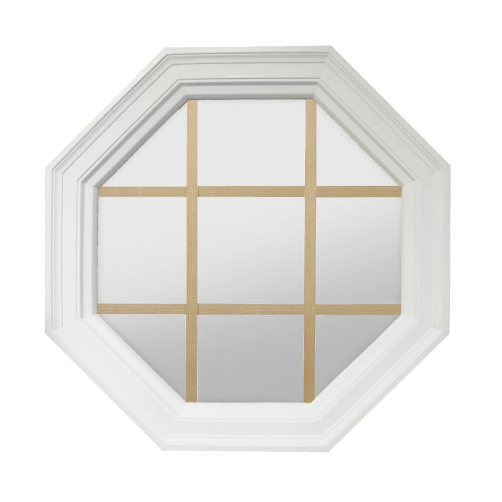 Town Light Poly Brickmold Octagon Window with Grille