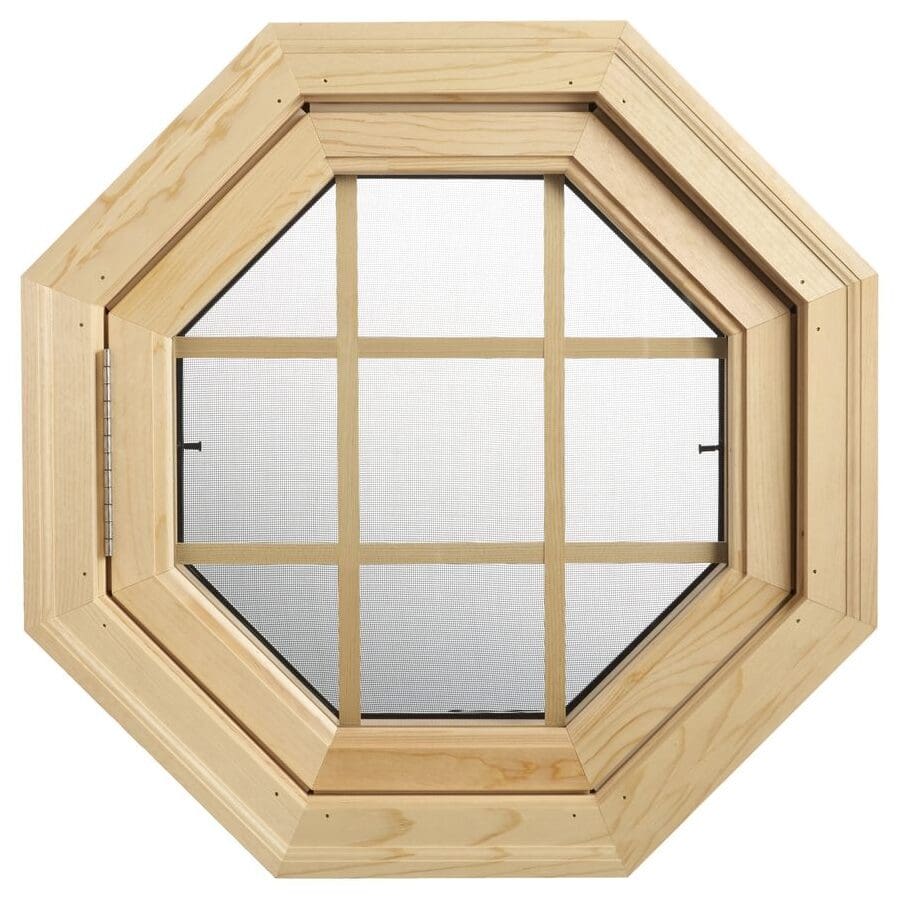 Large Cabin Breeze Wood Venting Octagon Window