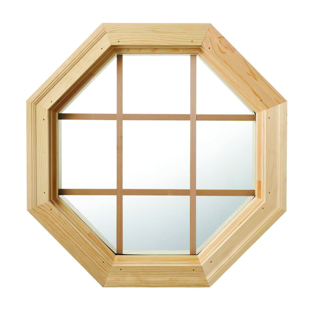 Cabin Light Wood Stationary Octagon Window